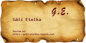 Gáli Etelka névjegykártya